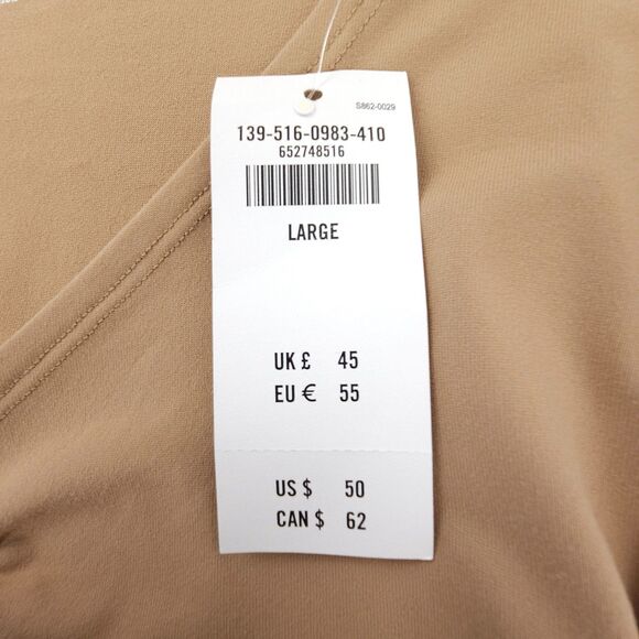 NWT Abercrombie Long Sleeve Seamless Fabric Keyhole Bodysuit Camel Tan 90s Y2k - Picture 2 of 9
